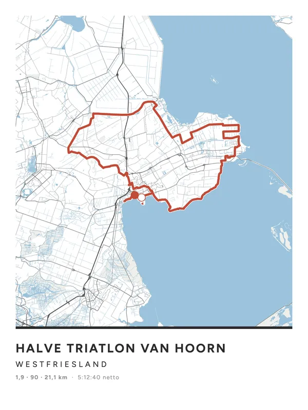 Routeposter Halve triatlon van Hoorn, Steen, Streep, 30 bij 40 cm