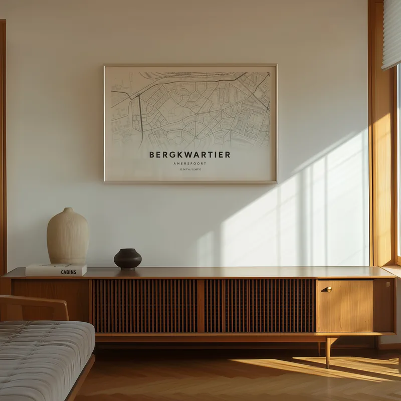 Bergkwartier, Amersfoort: poster in Steen, in een voorbeeldkamer