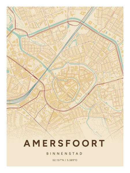 Binnenstad, Amersfoort: poster in Nautisch, indeling Verloop, 30 × 40