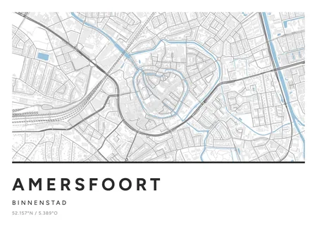 Binnenstad, Amersfoort: poster in Steen, indeling Streep, 30 × 40 liggend