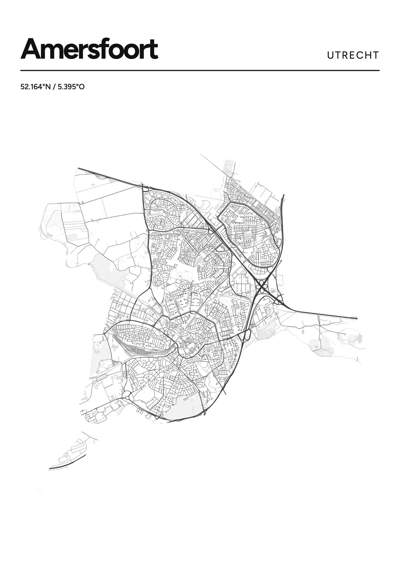 Heel Amersfoort: poster in Lijn, indeling Kop, 50 × 70
