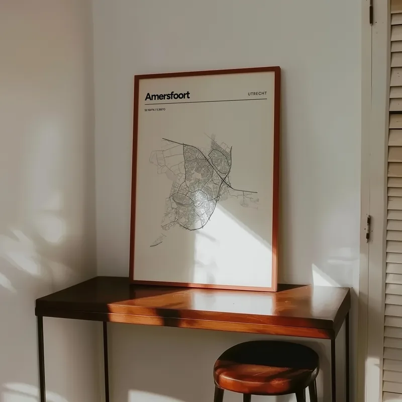 Voorbeeldkamer: Heel Amersfoort in Lijn, 50 × 70, tegen de muur
