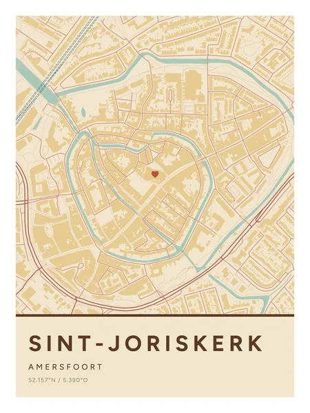 Sint-Joriskerk, Amersfoort: poster in Nautisch, indeling Streep, 30 × 40, met een hart op de plek