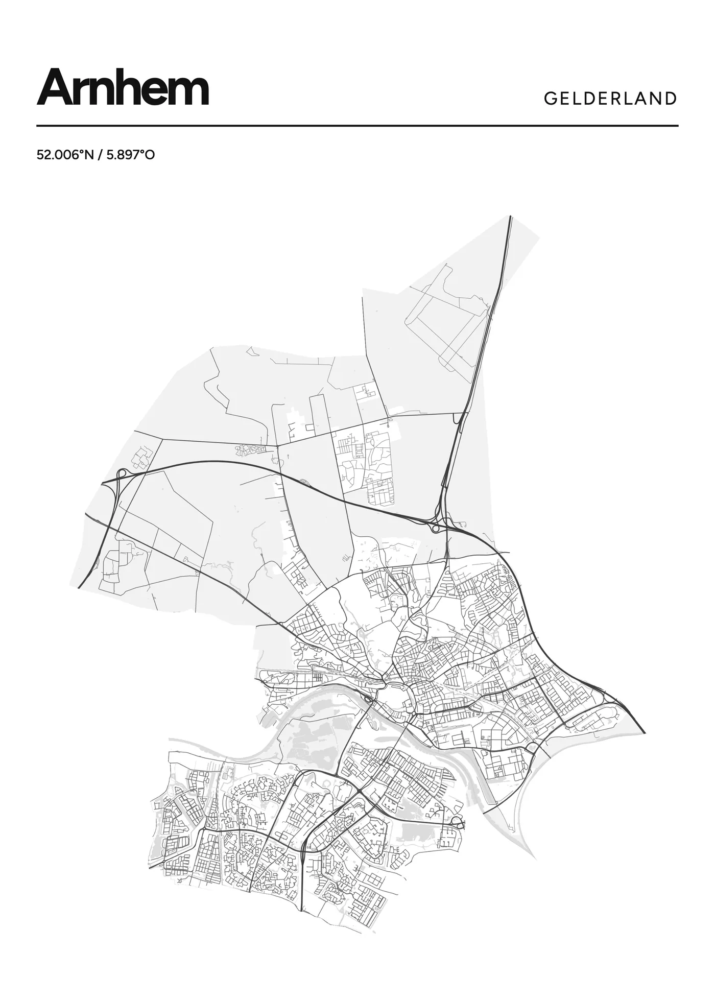 Heel Arnhem: poster in Lijn, indeling Kop, 50 × 70