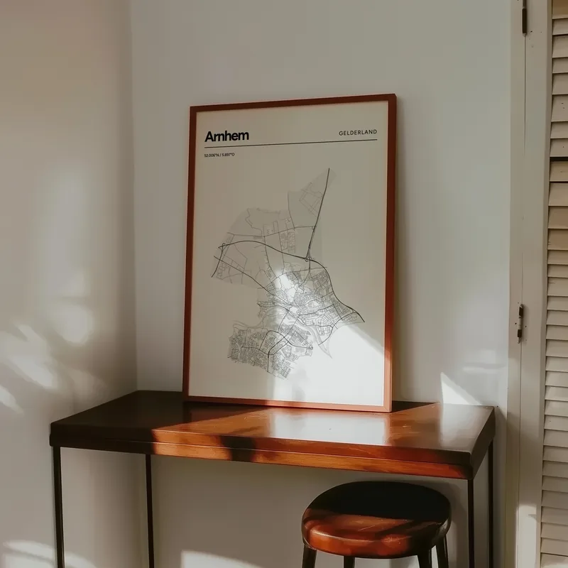 Voorbeeldkamer: Heel Arnhem in Lijn, 50 × 70, tegen de muur