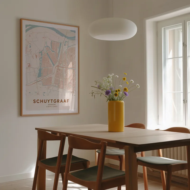 Schuytgraaf, Arnhem: poster in Terracotta, in een voorbeeldkamer