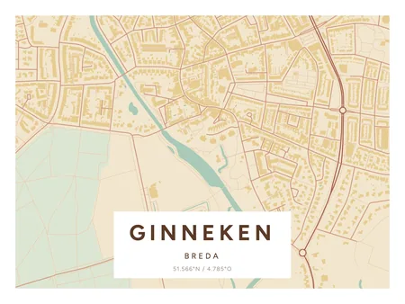 Poster Breda, Ginneken in Nautisch, 30 × 40 liggend