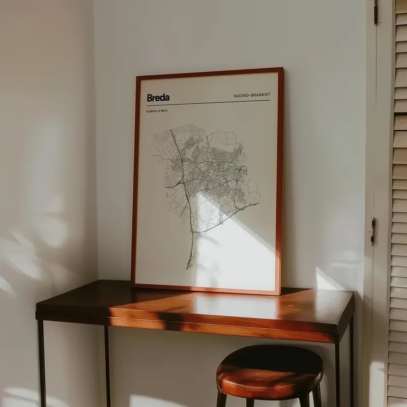 Voorbeeldkamer: Heel Breda in Lijn, 50 × 70, tegen de muur