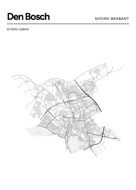 Heel Den Bosch: poster in Lijn, indeling Kop, 50 × 70