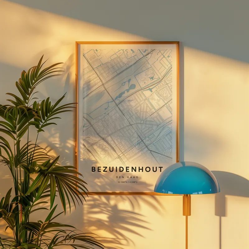 Bezuidenhout, Den Haag: poster in Steen, in een voorbeeldkamer