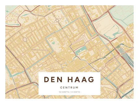 Centrum, Den Haag: poster in Nautisch, indeling Etiket, 30 × 40 liggend