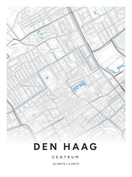 Centrum, Den Haag: poster in Steen, indeling Verloop, 30 × 40
