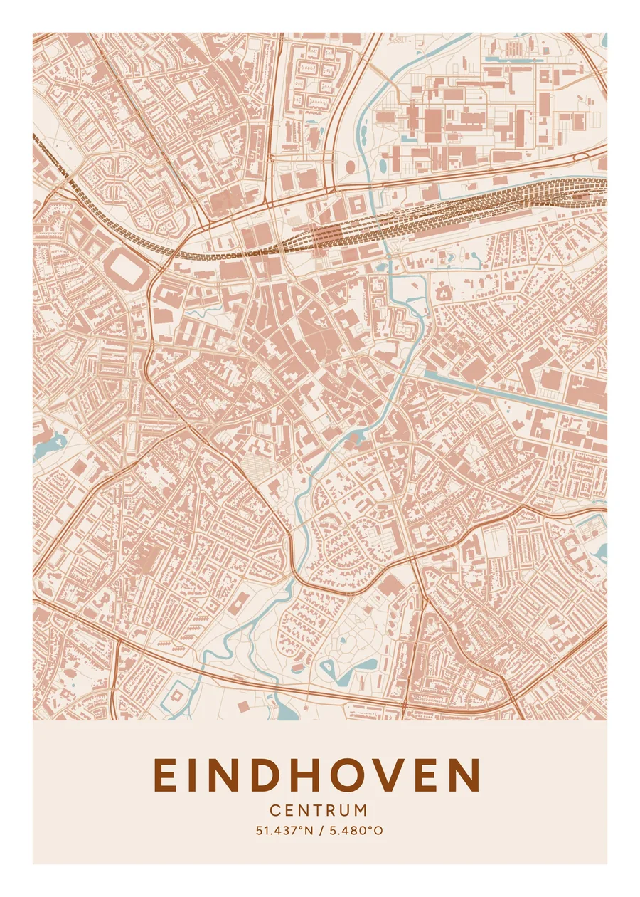 Centrum, Eindhoven: poster in het thema Terracotta, indeling Klassiek
