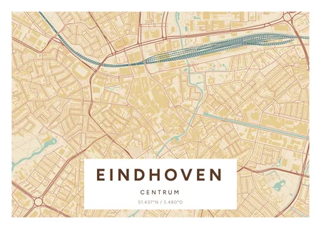 Centrum, Eindhoven: poster in Nautisch, indeling Etiket, 50 × 70 liggend
