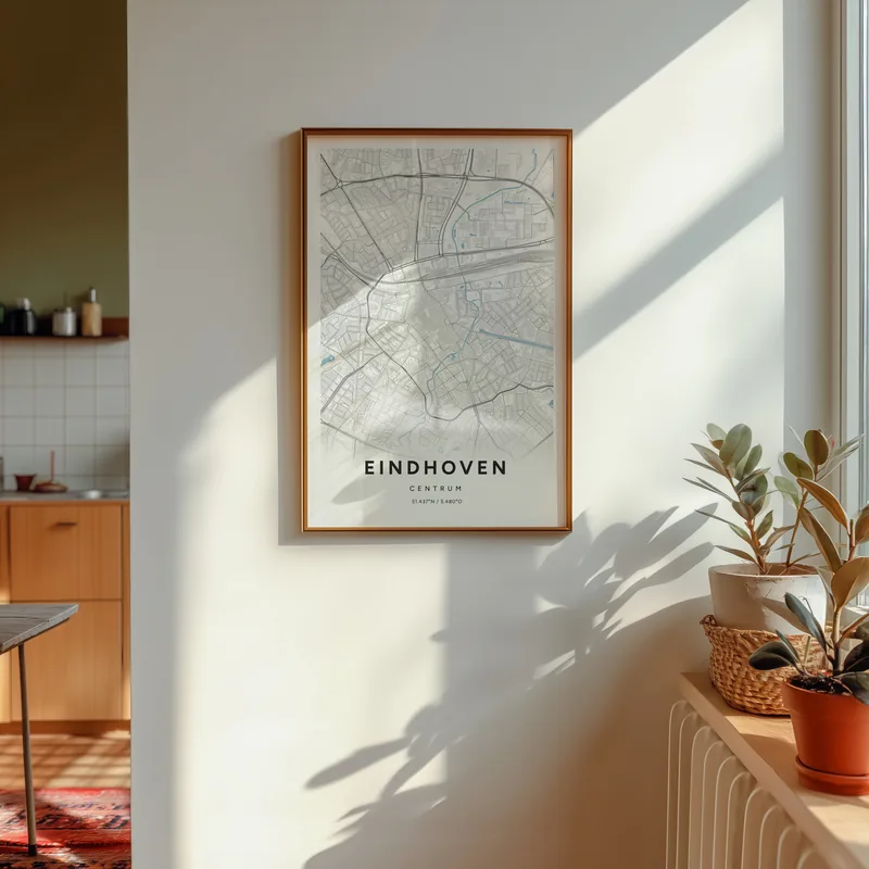 Kaartposter van Eindhoven in Steen