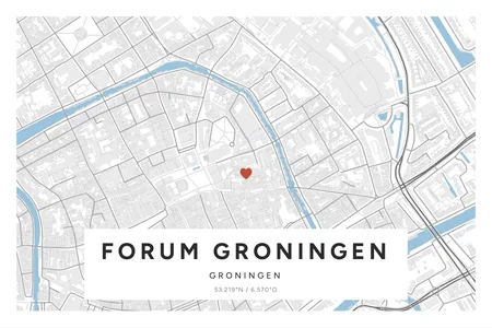 Forum Groningen, Groningen: poster in Steen, indeling Etiket, 40 × 60 liggend, met een hart op de plek