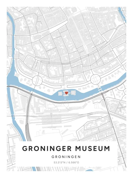 Groninger Museum, Groningen: poster in Steen, indeling Etiket, 30 × 40, met een hart op de plek