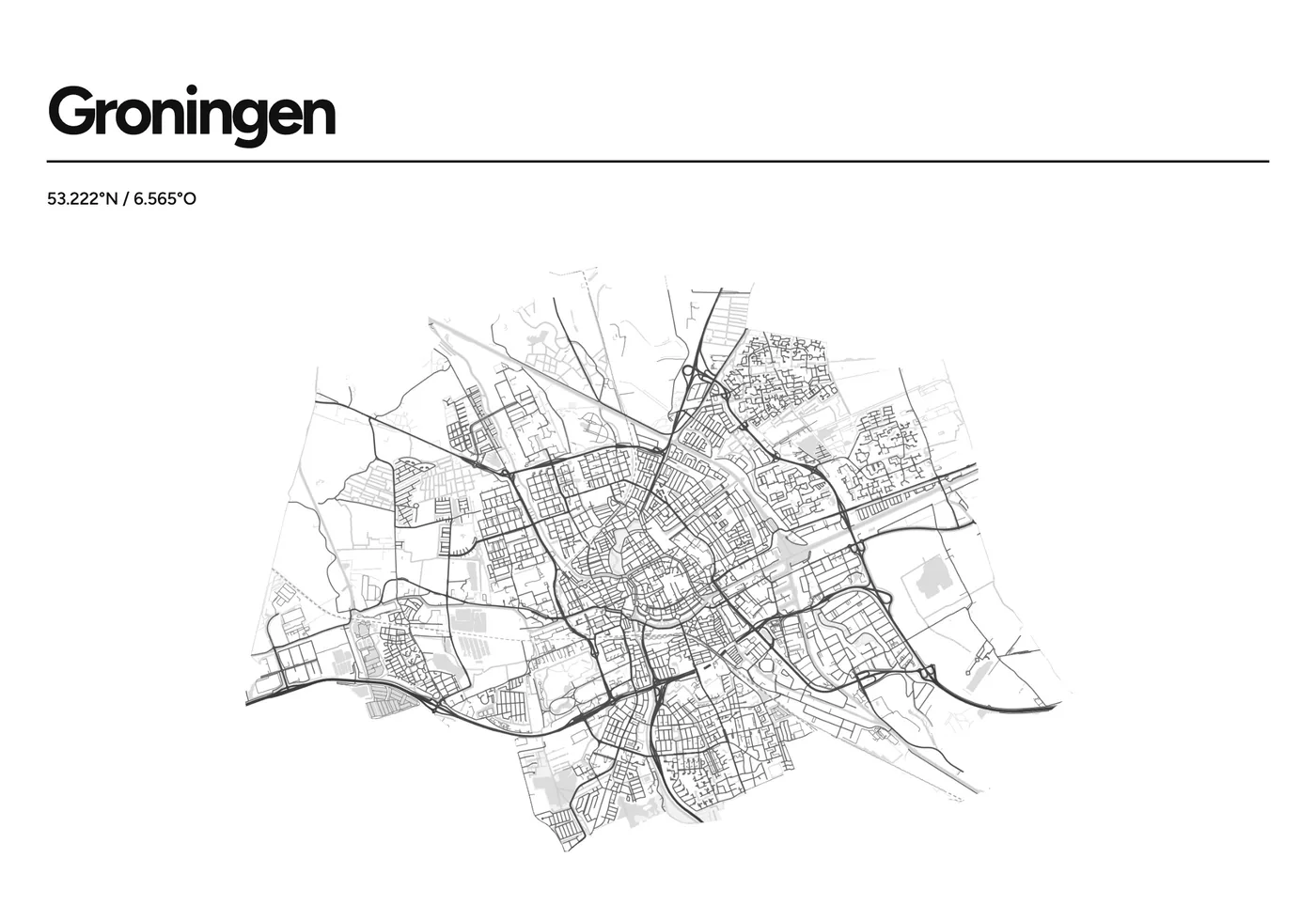 Heel Groningen: poster in Lijn, indeling Kop, 70 × 100 liggend