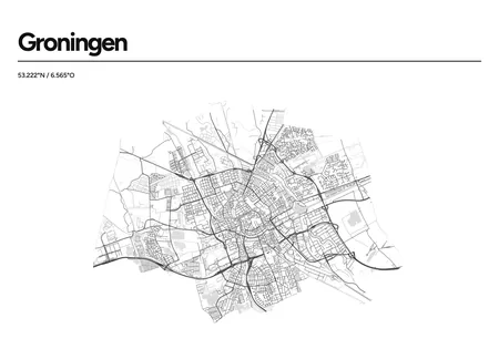 Heel Groningen: poster in Lijn, indeling Kop, 70 × 100 liggend
