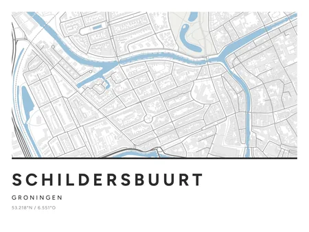 Poster Groningen, Schildersbuurt in Steen, 30 × 40 liggend