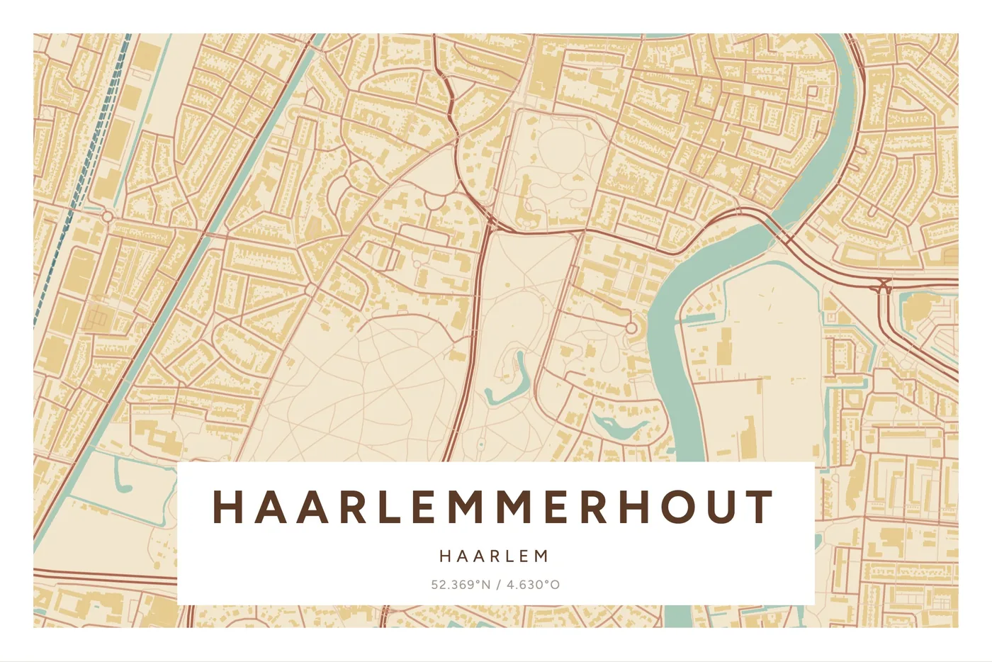 Haarlem, Haarlemmerhout: poster in Nautisch, indeling Etiket, 40 × 60 liggend