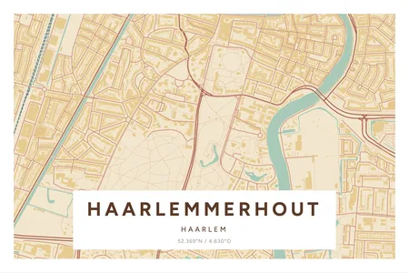 Poster Haarlem, Haarlemmerhout in Nautisch, 40 × 60 liggend