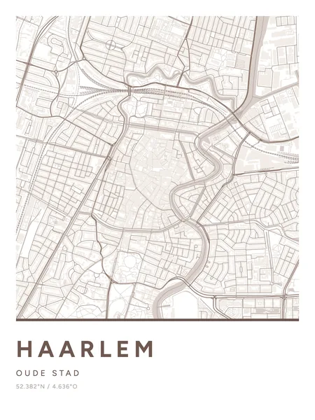 Oude Stad, Haarlem: poster in Mauve, indeling Streep, 30 × 40