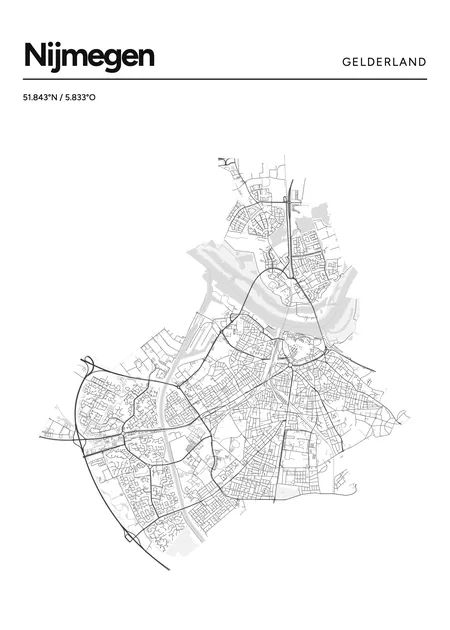 Heel Nijmegen: poster in Lijn, indeling Kop, 50 × 70
