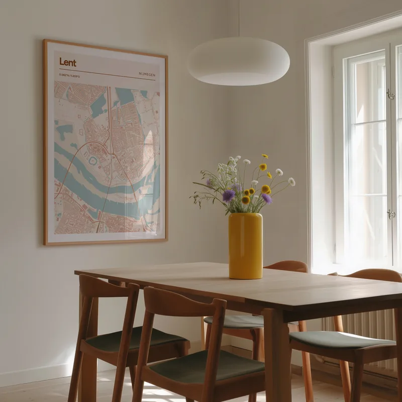 Lent, Nijmegen: poster in Terracotta, in een voorbeeldkamer