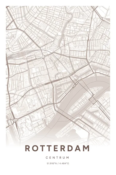 Centrum, Rotterdam: poster in Mauve, indeling Verloop, 40 × 60