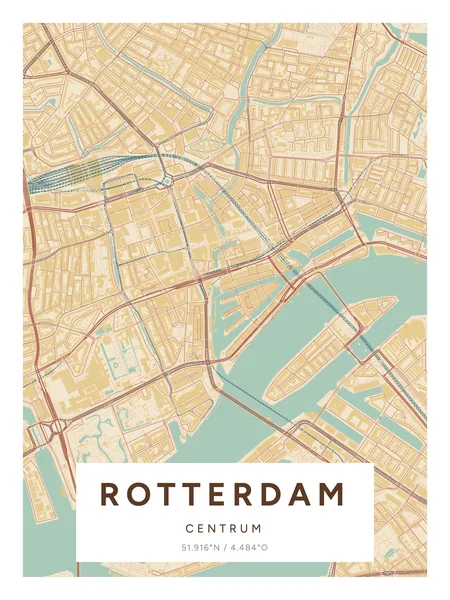Centrum, Rotterdam: poster in Nautisch, indeling Etiket, 30 × 40