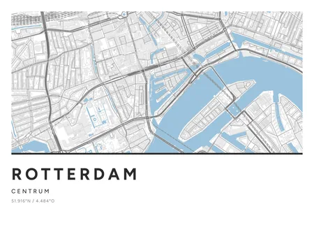 Centrum, Rotterdam: poster in Steen, indeling Streep, 50 × 70 liggend