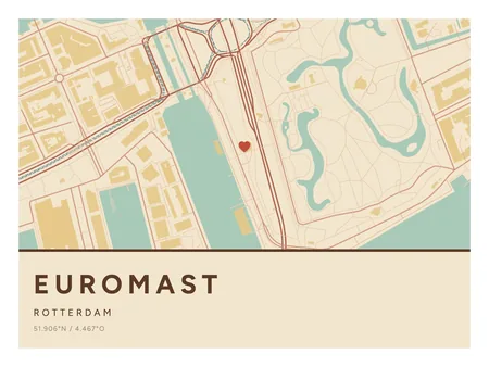 Euromast, Rotterdam: poster in Nautisch, indeling Streep, 30 × 40 liggend, met een hart op de plek