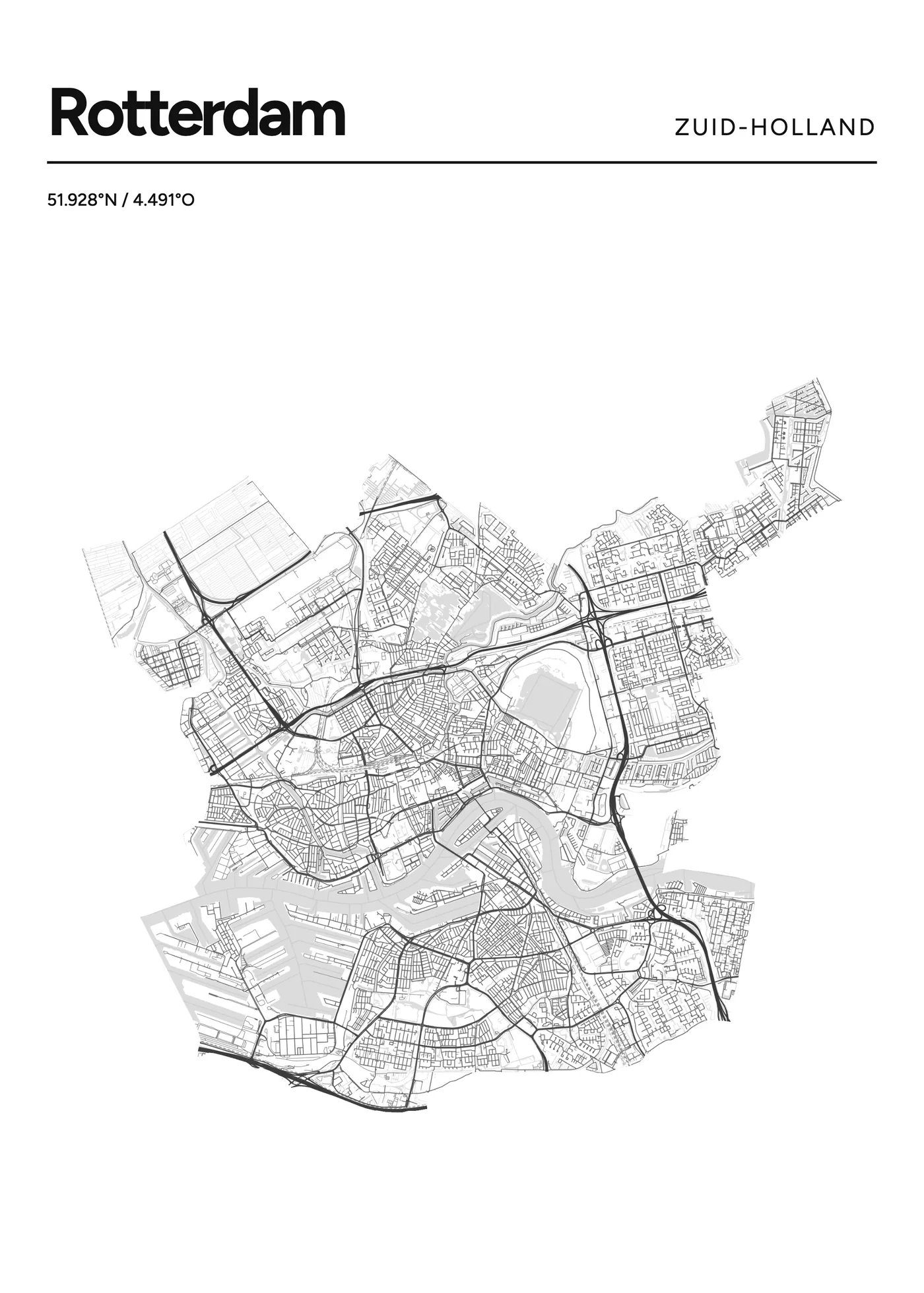 Heel Rotterdam: poster in Lijn, indeling Kop, 50 × 70