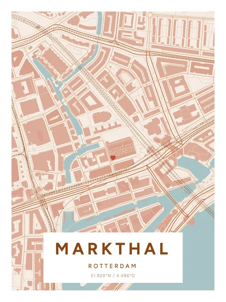 Markthal, Rotterdam: poster in Terracotta, indeling Etiket, 30 × 40, met een hart op de plek