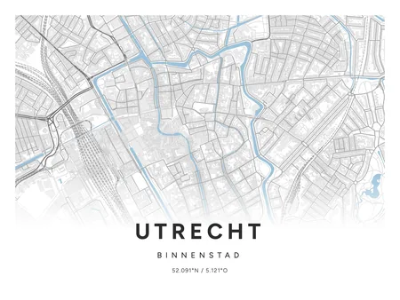 Binnenstad, Utrecht: poster in Steen, indeling Verloop, 30 × 40 liggend