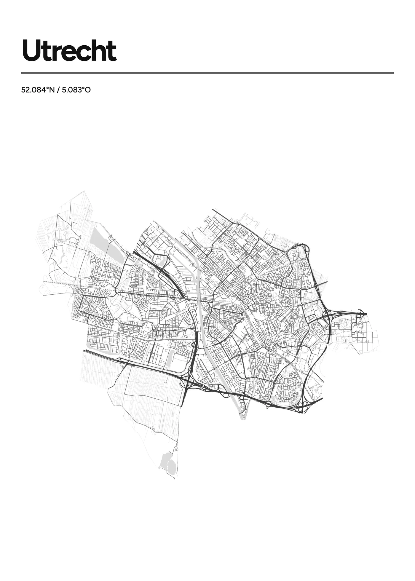 Heel Utrecht: poster in Lijn, indeling Kop, 50 × 70