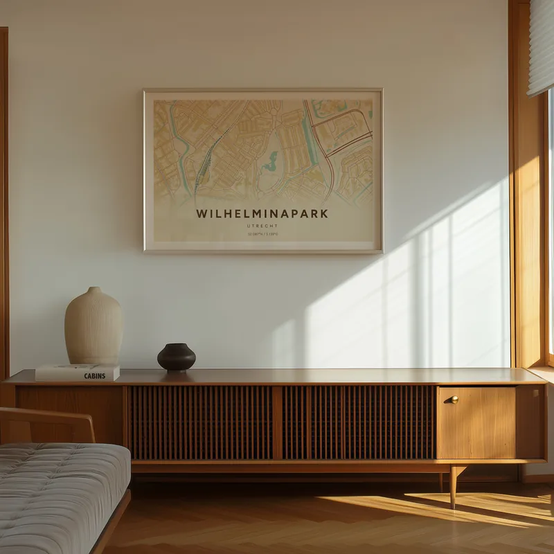 Wilhelminapark, Utrecht: poster in Nautisch, in een voorbeeldkamer